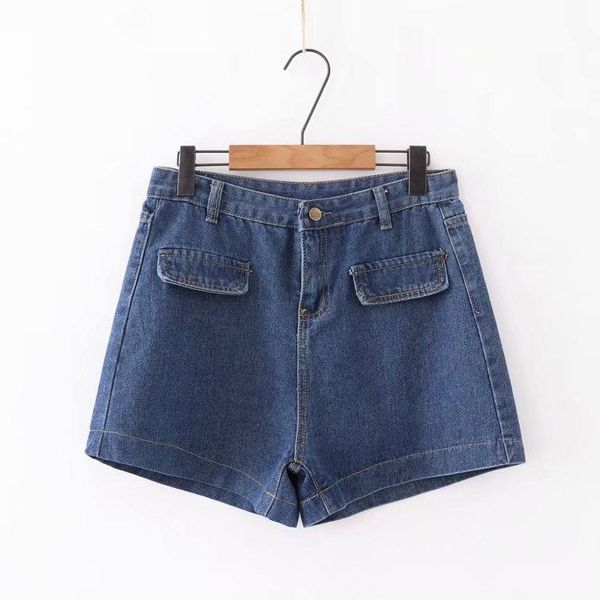 

women's shorts plus korean flat denim with pockets, White;black