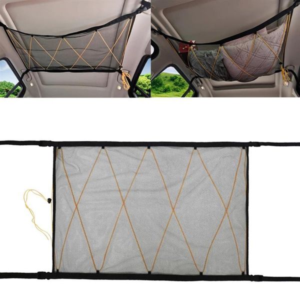 

car organizer ceiling mesh bag roof storage truck net portable zipper interior accessories