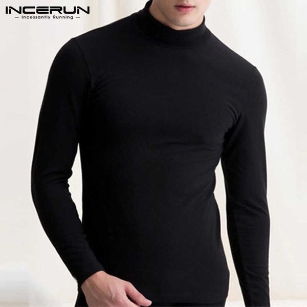 

incerun men's long sleeve t-shirt, simple and durable, suitable for any occasion, fashion, s-5xl, 2021, Black