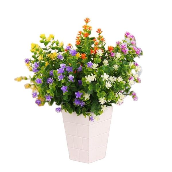 

decorative flowers & wreaths 1pc7 fork eucalyptus money leaf gypsophila wedding decoration diy garden balcony stairs simulation flower