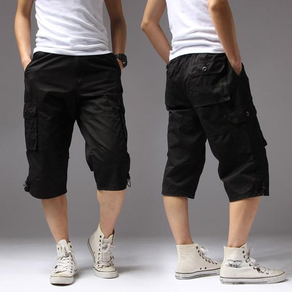 

fashion brand mens shorts 2021 summer casual cotton knee length for men military army green cargo big size 5xl men's, White;black