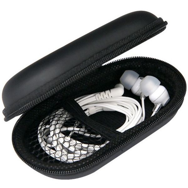 

earphone pu leather coated eva bag hard shell anti-shock portable travel carrying box cover protective headphone storage case, Blue;pink