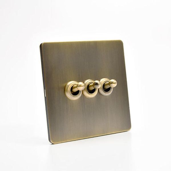 

smart home control 1 pcs antique 86 type green bronze brushed metal toggle switch el chinese style
