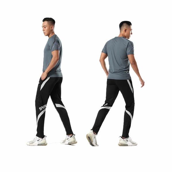 

running pants 2021 summer thin loose plus size polyester fabric with zipper sports trousers men's fitness basketball football, Black;blue