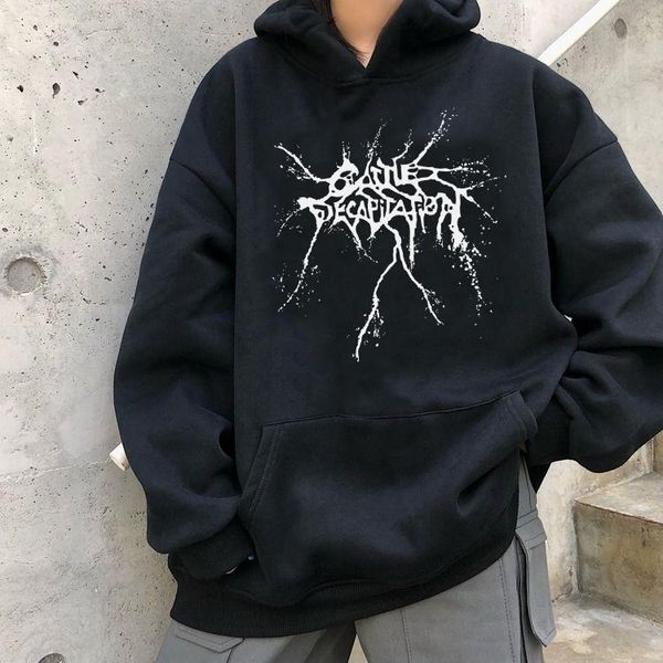 

women's hoodies & sweatshirts harajuku printed streetwear street casual 2021 suit gothic hoodie ladies men's fashion, Black