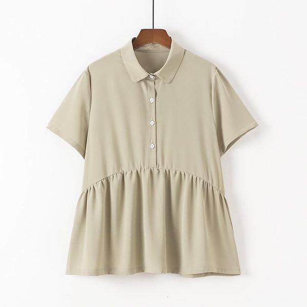 

plus size t-shirt xl-4xl short sleeve summer women solid ladies' officewear blouse vintage workwear blusas, Black