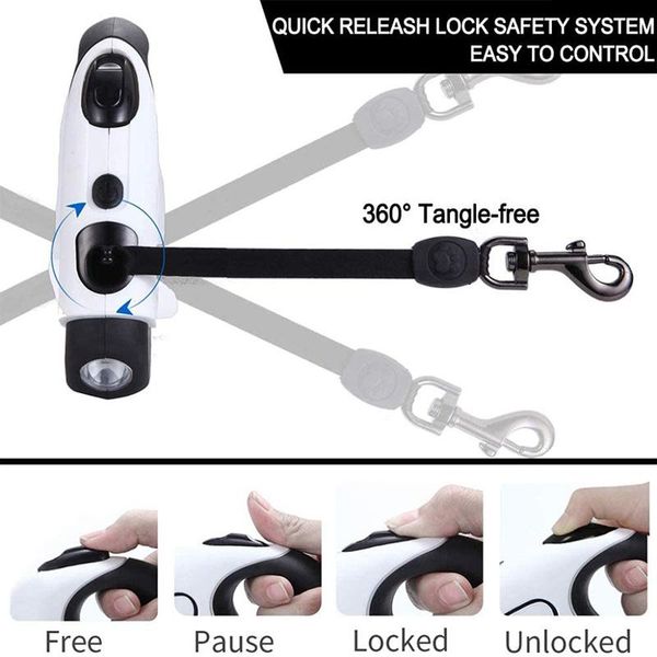 

pet leash led luminous retractable dog portable hand-held soft nylon rope for outdoor dogs pets products collars & leashes