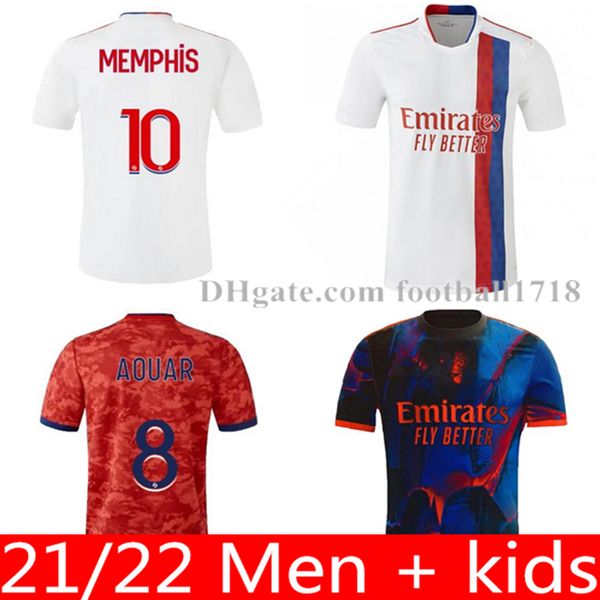 

20 21 22 olympique lyon maillot foot soccer jersey 2021 2022 maillot de football shirt traore memphis ol lyonnais men kids kits, Black;yellow