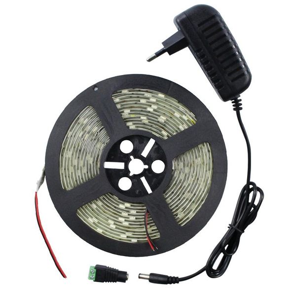 

strip light ip65 waterproof dc12v 5m 150 leds diode tape with 2a power adapter supply ribbon flexible strips led