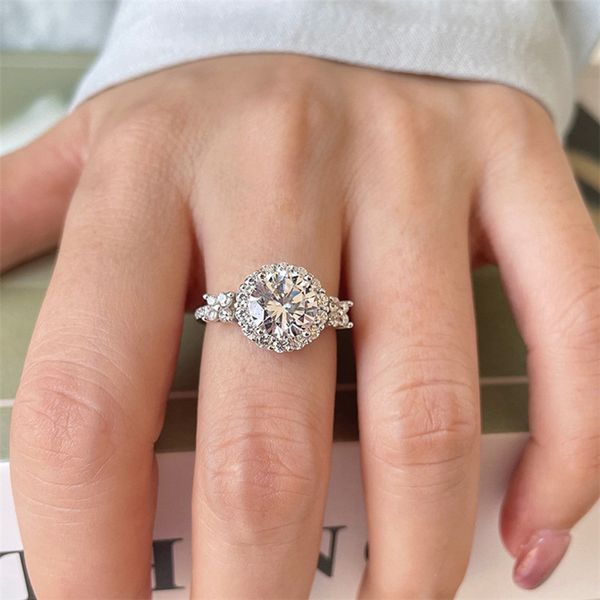 Классическая любовь дизайнерское кольцо белый 5а кубический цирконий кольцо драгоценного камня для женщин женщина 925 стерлингового серебра роскошные обручальные кольца мода ювелирные изделия не аллергия с коробкой