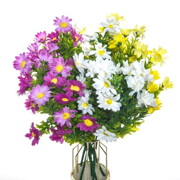 

decorative flowers & wreaths 1 bunch silk daisy bouquet artificial vases for home decor accessories arrangement diy wedding po props fake pl