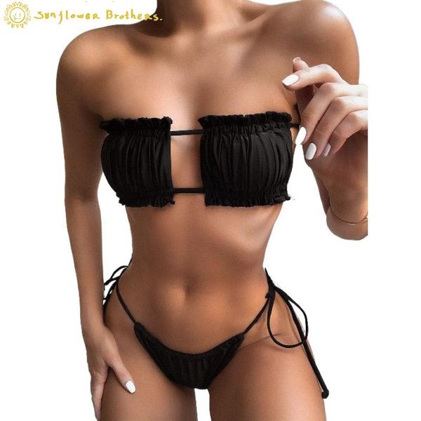 

one-piece suits 2021 swimsuit pleated hollow bikini swimwear women swimming suit for thongs