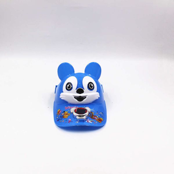 

fan hat with fan on children's head summer boys' solar, Yellow