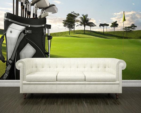 

wallpapers 3d modern wallpaper, golf equipment on green, natural landscape mural for living room bedroom sofa background wall wallpap