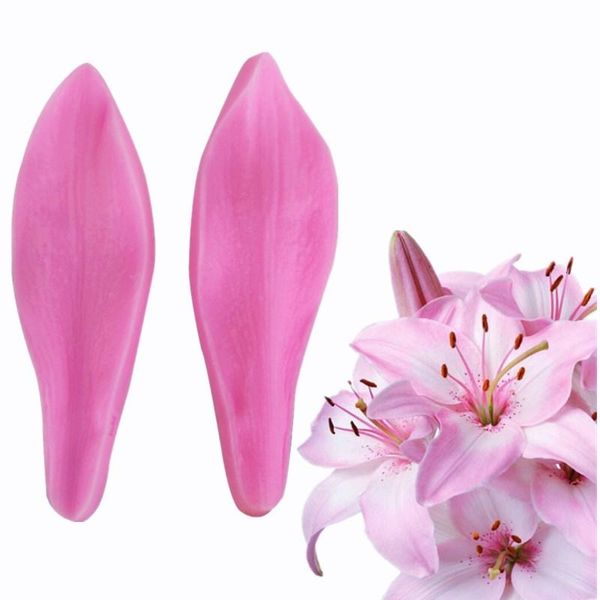 

cake tools the 2pcs lily flower petal flip candy silicone mold chocolate diy baking decoration a1645