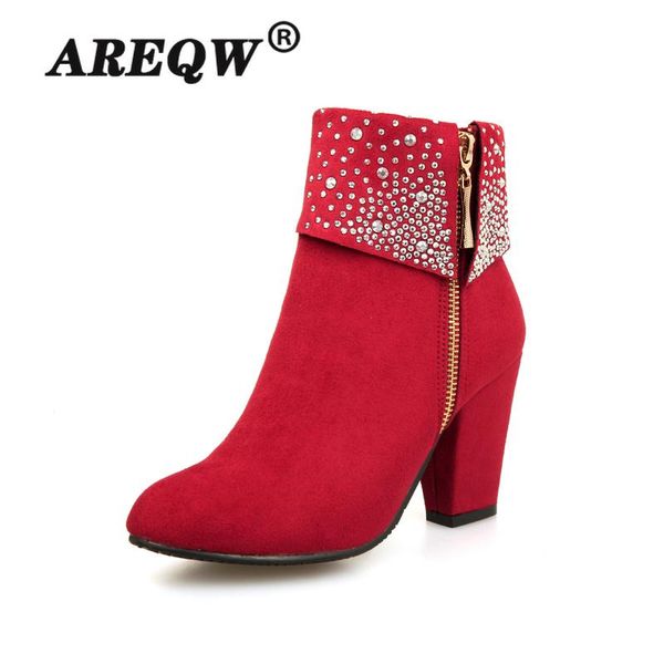 

boots 2021 autumn early winter women high heels fashion ladies heeled ankle brand woman square black