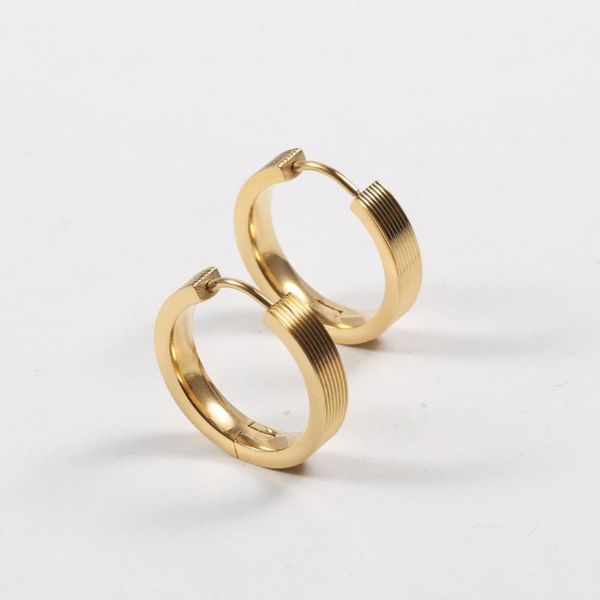 

hoop & huggie stainless steel hip hop design earrings female geometric fashion plated for women statement korean 2021 trend jewelry, Golden;silver