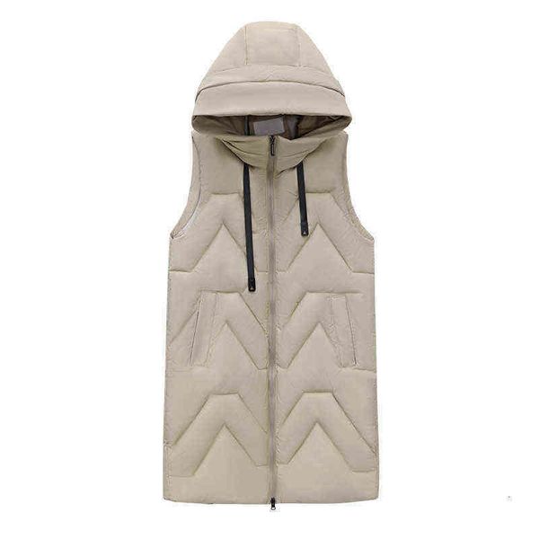 

2021 autumn and winter women's wear medium long vest coat for middle-aged elderly women korean version slim fitting thickened, Black;white