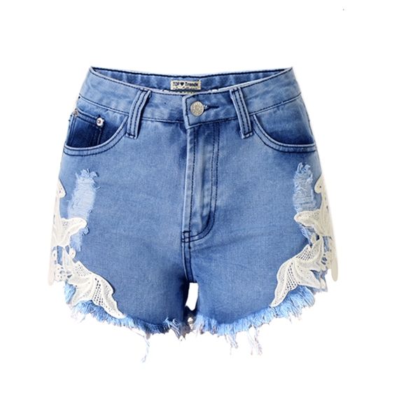 

women's jeans light blue plus size high waist ripped short for women travel beach summer with lace tassel slim straight o6jw