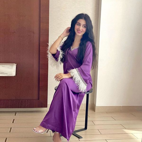 

eid dresses abayas for women feathers kaftan abaya dubai turkey muslim hijab dress islam vestidos clothing robe musulman femme, Red