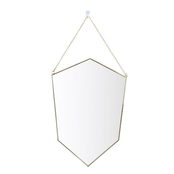 

nordic minimalist geometric shape light luxury brass square mirror irregular bathroom entrance makeup gifts mirrors