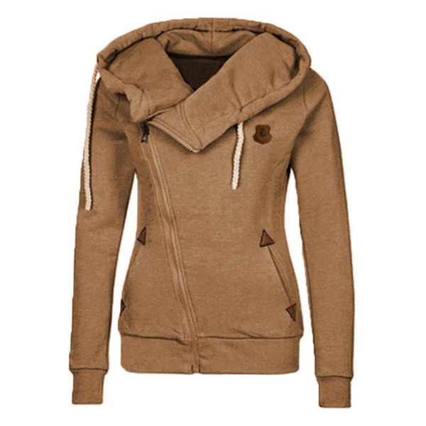 

women's hoodies & sweatshirts fashion women hooeded sweatshirt ladies coats autumn high collar side zipper harajuku cotton winter jacke, Black