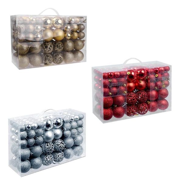 

party decoration 100pcs/box glitter christmas tree ball baubles colorful xmas home garden supplies decor
