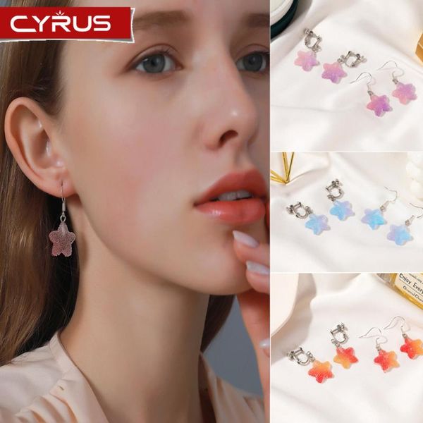 

dangle & chandelier 1pair cartoon cute stars earrings candy color drop earring for women jewelry creative ear hooks christmas gifts trendy 2, Silver