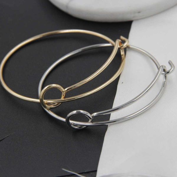 

6pcs /lot fashion jewelry metal copper brass geometric circle bangle q0717, Black