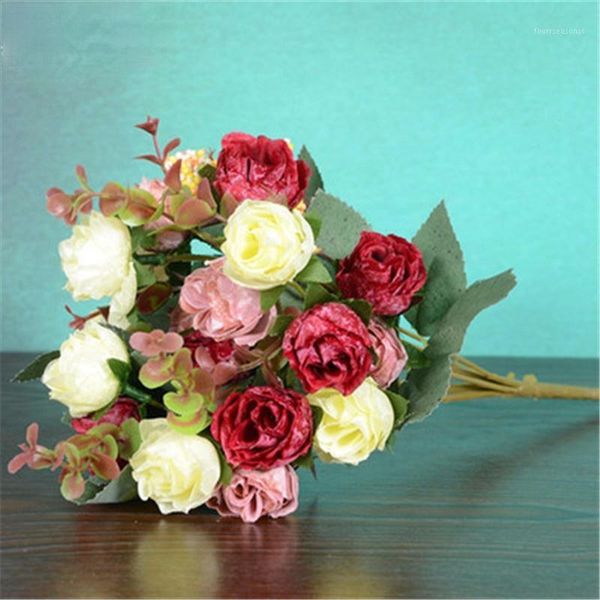 

decorative flowers & wreaths 21 head artificial flower rose european style handles roses home decoration ceramics with1