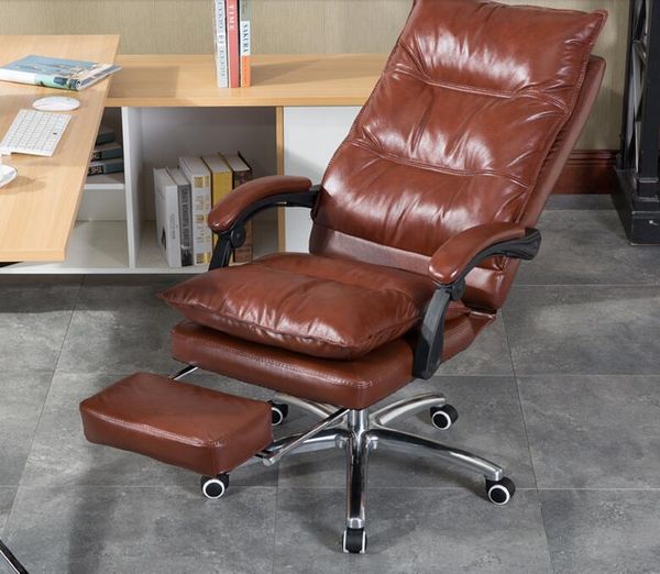 

living room furniture ergonomic computer chair. home office real leather upholstery swivel chair.06