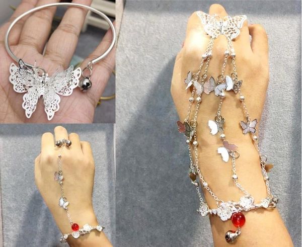 

charm bracelets 1pcs tian guan ci fu hua cheng butterfly ring bracelet xie lian cosplay accessories jewellery decor women girl jewelry gift, Golden;silver