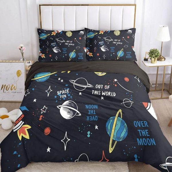 

bedding sets cartoon set for boys baby kids child duvet cover pillowcase comforter blanket quilt 3d bedclothes space