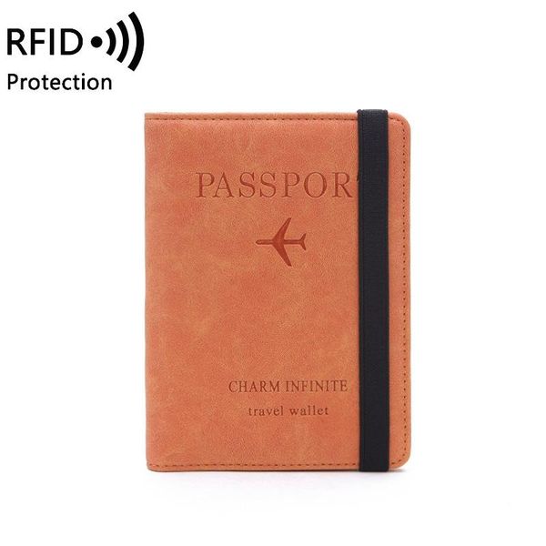 

card holders travel accessories rfid passport covers women men vintage busines holder multi function id bank pu leather wallet organizer, Brown;gray