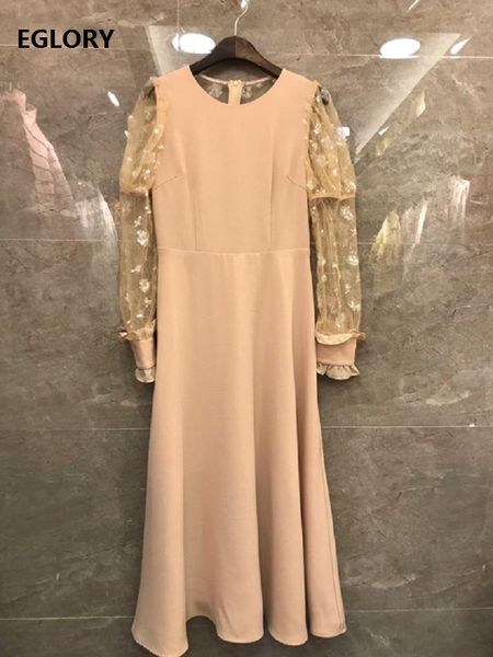 

casual dresses sequined dress 2021 spring style women o-neck sheer mesh patchwork long sleeve mid-calf length party chic vestidos, Black;gray