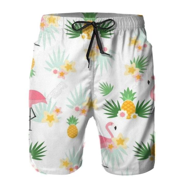 

men's shorts 2021 flamingos summer quick dry comfortable beachwear homme couple male, White;black
