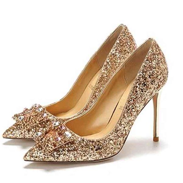 

shoes fashion women high heels gold silver red gorgeous sequined bridal wedding size 34 to 41 tradingbear, Black