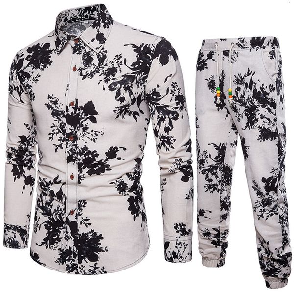 

men's suits & blazers male tree-style suits print linen clothes male track europe boy party set leisure xfr0, White;black
