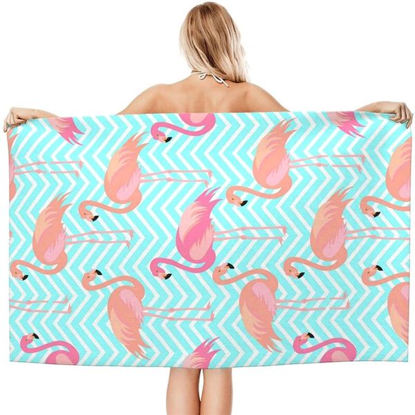 

towel watercolor pink flamingo highly cotton bath face absorbent premium quality lightweight superfine fiber beach towels