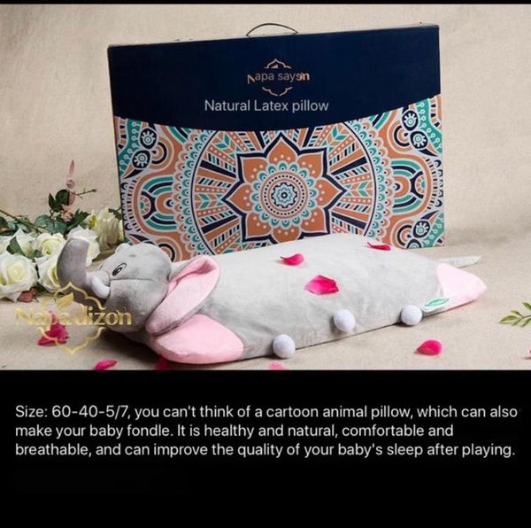 

pillow natural latex children lovely pillowcase cute animal appearance