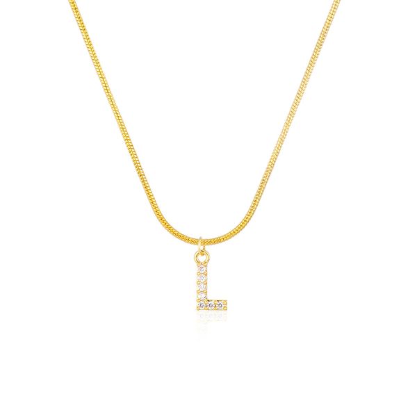 Anhänger Halsketten Intarsien Zirkon Brief Initial Anhänger Halskette Für Frauen Gold Kette Niedlichen Charms Collier Alphabet Halsketten Schmuck Freunde Geschenk Z6R8