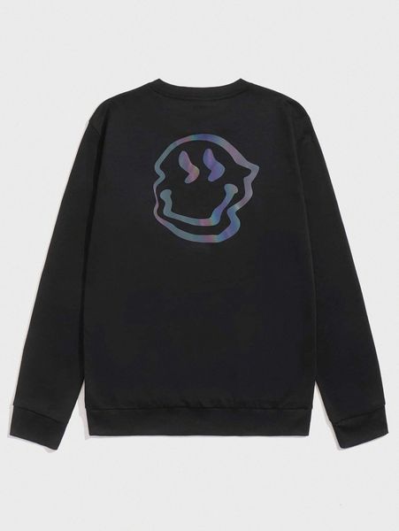 

men cartoon graphic sweatshirt v76e#, Black