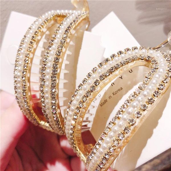 

girl ponytail banana clip rhinestone women fashion headwear chalaza ribbon hair elegant accessories1