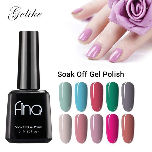 

gel polish 8ml soak off uv nail art varnish semi permanent base coat led1, Red;pink