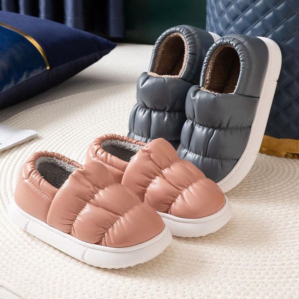 

slippers winter women cotton home warm slides couples indoor plush floor flats slipper fluffy furry female house shoe, Black