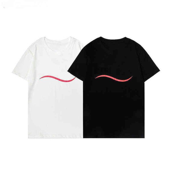 

t shirt men women couples casual short sleeve mens round neck tees three lines s leeve clothing tshirts, White;black