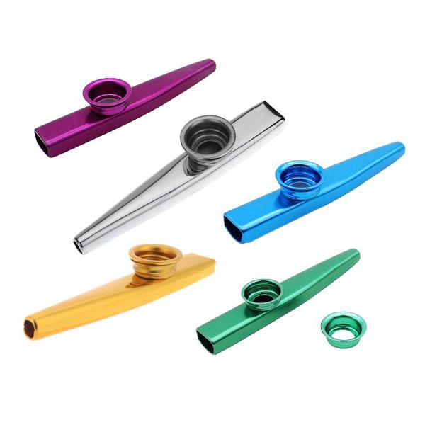 

decorative objects & figurines kazoo aluminum alloy metal with 5 pcs gifts flute diaphragm for children music-lovers-gold