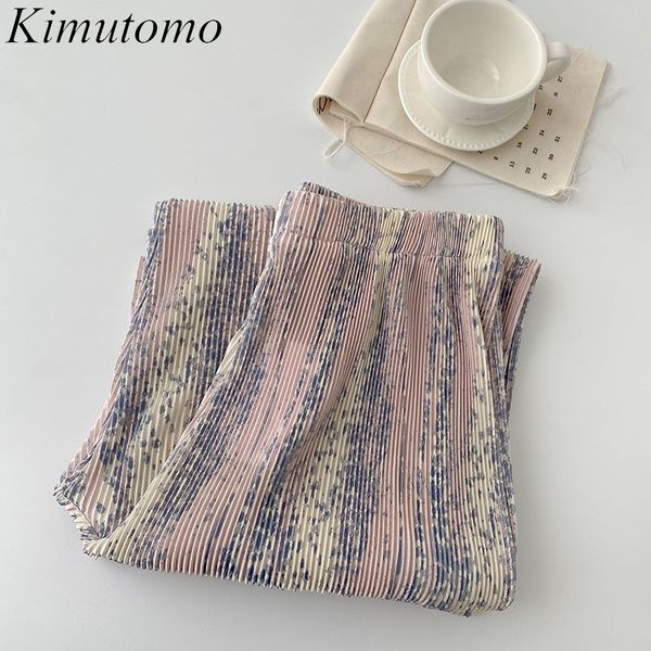 

kimutomo casual pants spring korean fashion ladies elastic high waist loose pockets all-matching women's pants simple 210521, Black;white