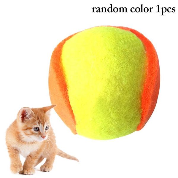 

cat toys 1pc ball toy soft cotton playing kitten chew chasing pet training interactive random color