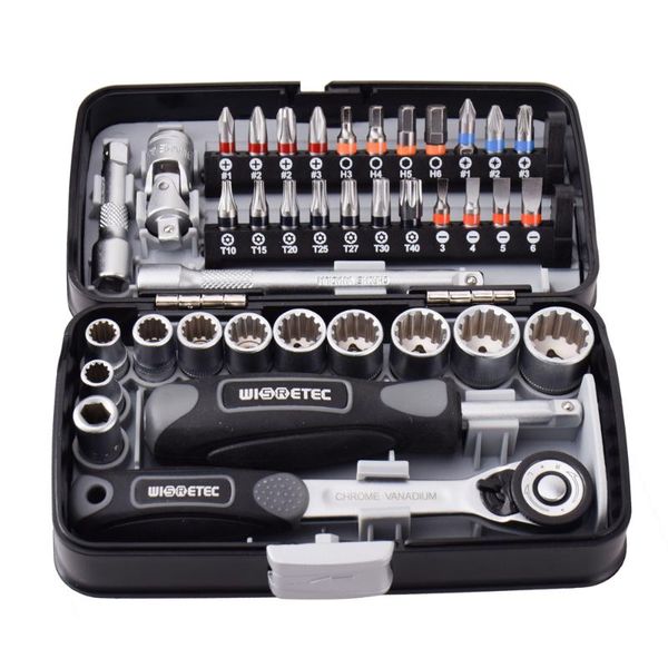 

38pcs mini ratchet wrench set 1/4" socket screw bits kit bike maintenance repair hand tool tools